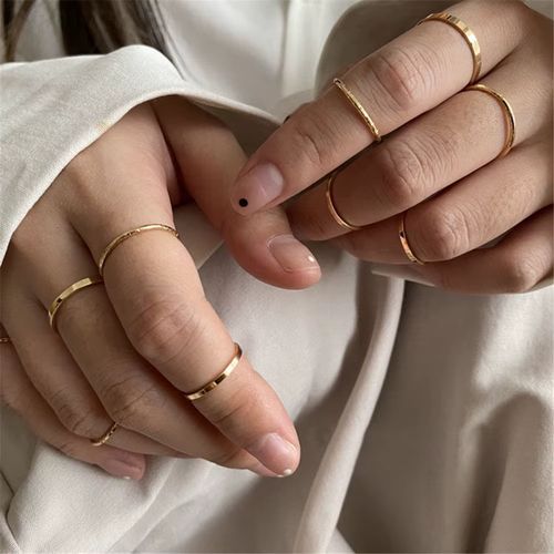 Fashionable Alloy Joint Rings Set - Trendy Knuckle & Tail Rings
