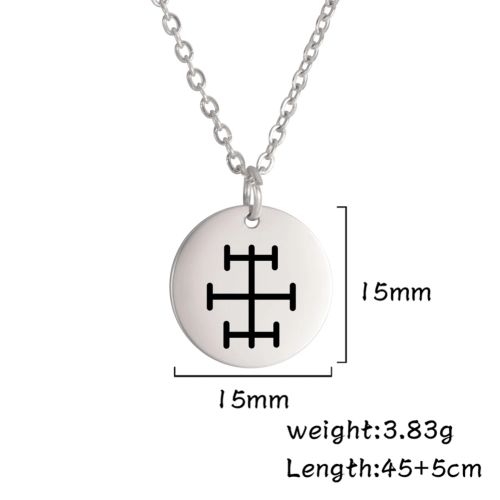 Dawapara Vintage Talisman Necklace Small Charm Odin Symbol Stainless Steel Pendants Necklace Good Luck Amulet