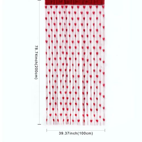 BIT.FLY Elegant Heart String Curtain - Modern 100x200cm Window Drape
