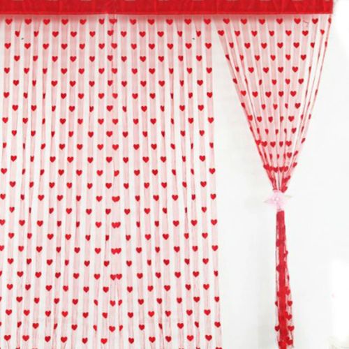 BIT.FLY Elegant Heart String Curtain - Modern 100x200cm Window Drape
