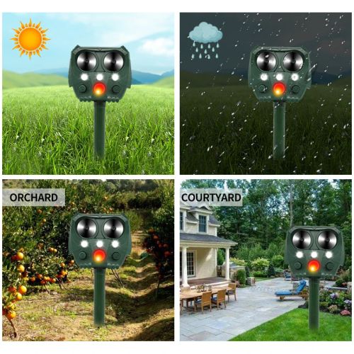 Ultrasonic Animal Repellent - Eco-Friendly Motion Sensor Pest Control Device