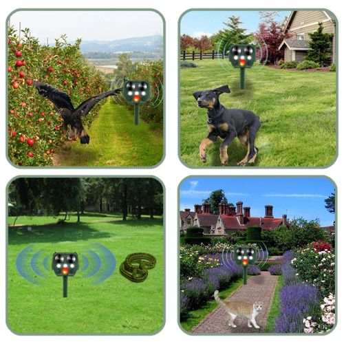 Ultrasonic Animal Repellent - Eco-Friendly Motion Sensor Pest Control Device