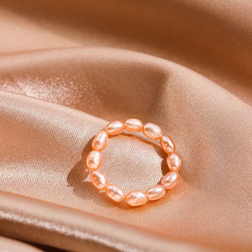 Elegant Natural Freshwater Pearl Rings for Women Minimalist Multi Beaded Elastic Finger Rings Fashion Jewelry Gifts