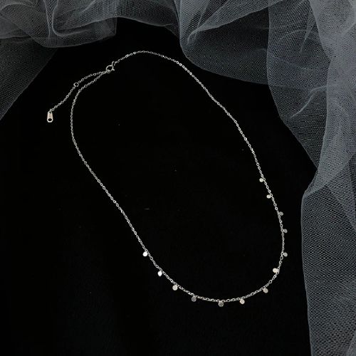 QMCOCO Trendy Round Slice Necklace - Fashionable Party Accessory - N0188