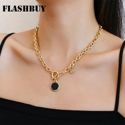 Flashbuy Trendy Geometric Pendant Necklace - Fashion Statement Jewelry