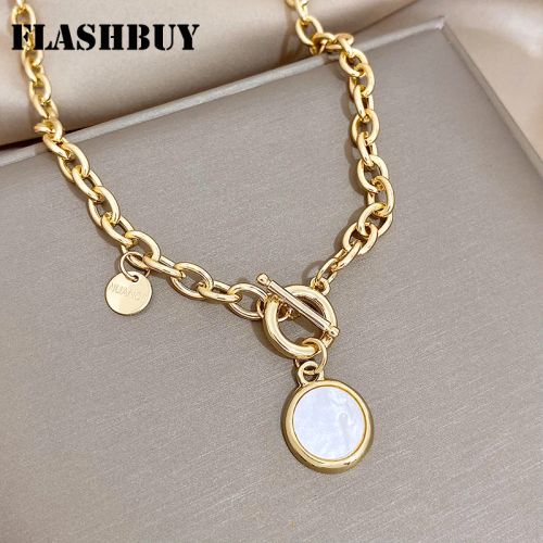 Flashbuy Trendy Geometric Pendant Necklace - Fashion Statement Jewelry