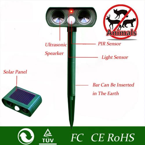 Solar Ultrasonic Animal Repeller - Effective Outdoor Pest Control Device