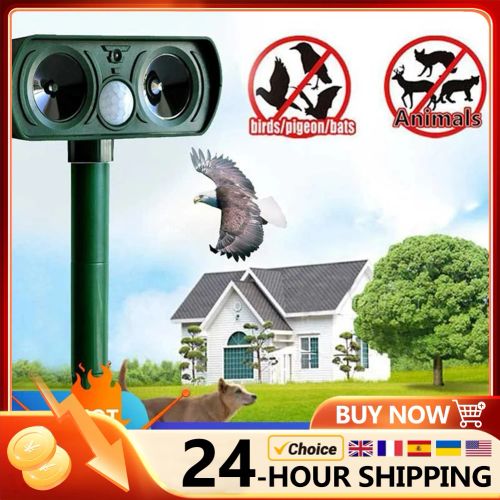 Solar Ultrasonic Animal Repeller - Effective Outdoor Pest Control Device