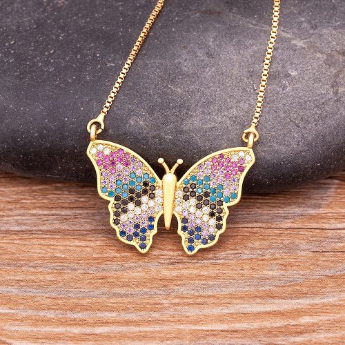 NIDIN High-Quality Butterfly CZ Necklace - Adjustable Link Chain Necklace