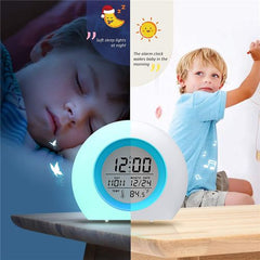 7 Colour Digital Kids Alarm Clock with Night Light & Multiple Tones