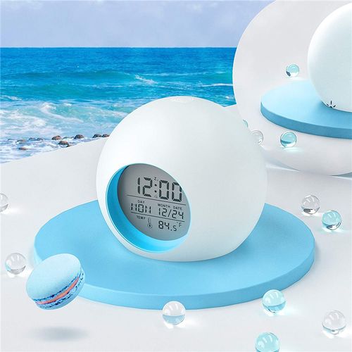 7 Colour Digital Kids Alarm Clock with Night Light & Multiple Tones