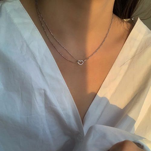 Ventfille Silver Asymmetric Heart Necklace - Elegant Party Jewellery