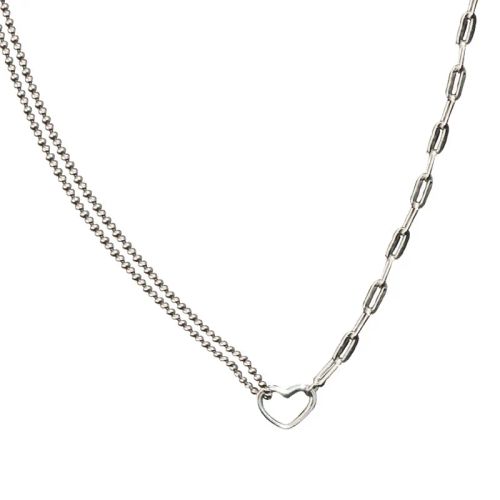 Ventfille Silver Asymmetric Heart Necklace - Elegant Party Jewellery