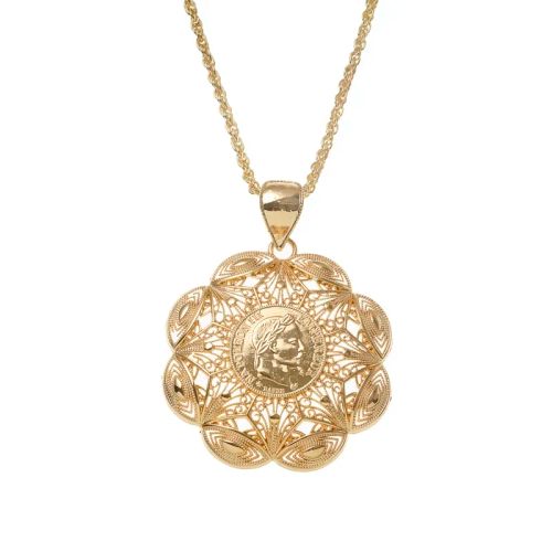 Herseygold Flower Pendant Necklace with Crystal - Fashionable Jewellery