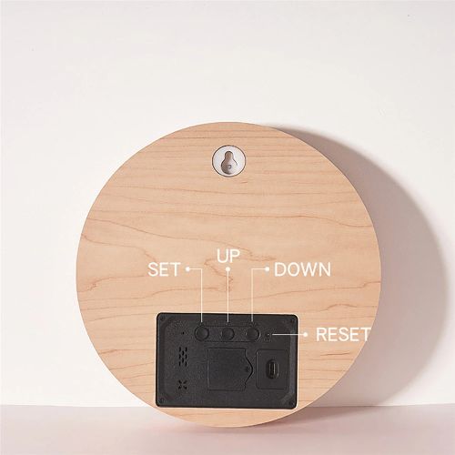 Dreamburgh Multi-Function Wooden Wall Clock with LED Display for Home