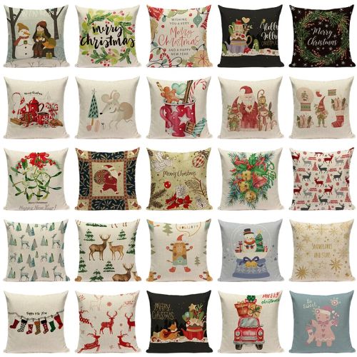 Pumelo Tree Colourful Santa Claus Cushion Cover - Festive Decor for All Ages