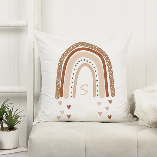 MENISCOUNTER Rainbow Alphabet Decorative Cushion Cover 45x45cm Home Decor