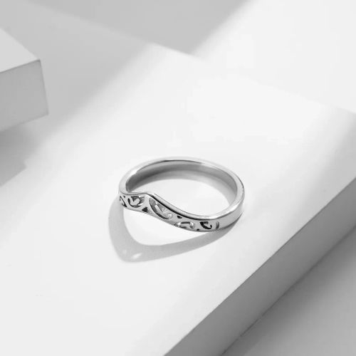 jhsl Cute Stainless Steel Wedding Bands – Romantic Heart Rings