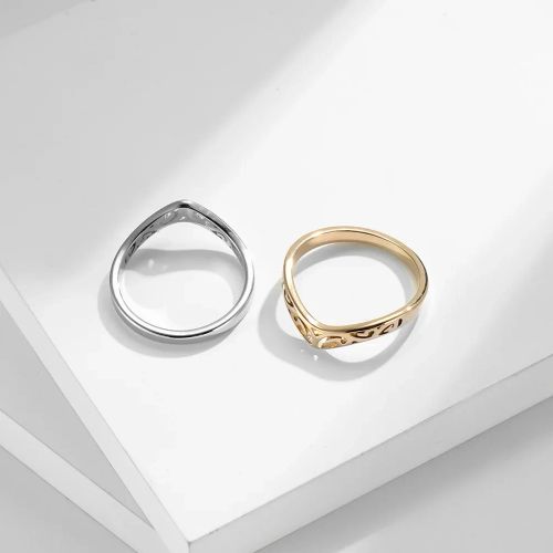 jhsl Cute Stainless Steel Wedding Bands – Romantic Heart Rings