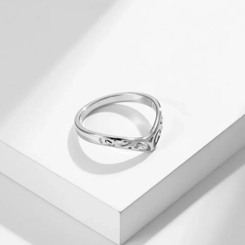 jhsl Cute Stainless Steel Wedding Bands – Romantic Heart Rings