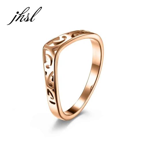 jhsl Cute Stainless Steel Wedding Bands – Romantic Heart Rings