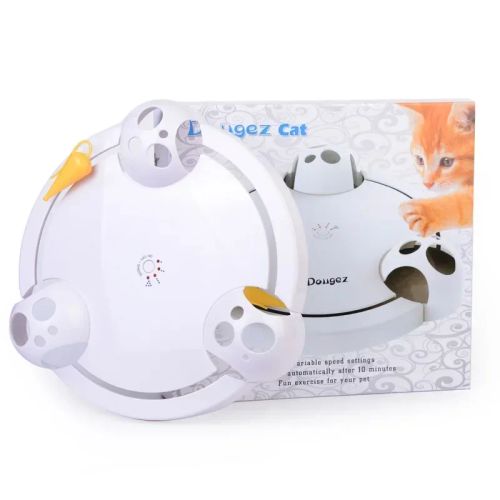 Interactive Electric Cat Toy - Stimulates Hunting Instincts & Fun Play - WHITE