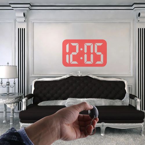 Creative Mini LED Clock Projector with Keychain Function & Night Light - black