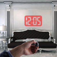Creative Mini LED Clock Projector with Keychain Function & Night Light - black