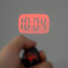 Creative Mini LED Clock Projector with Keychain Function & Night Light - black