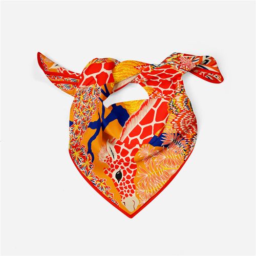 MENGLINXI Luxury Silk Scarf - Fashionable 53cm Square Bandana