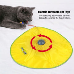 Electric Cat Toy Plate - Interactive Feather for Endless Fun