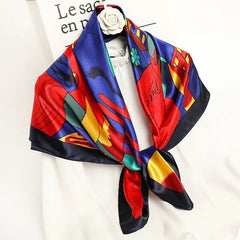 Ryo Takemasa Multifunctional Geometric Scarf - Stylish Versatility 90cm - Red / 90cmX90cm
