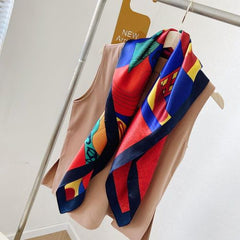 Ryo Takemasa Multifunctional Geometric Scarf - Stylish Versatility 90cm - Red / 90cmX90cm