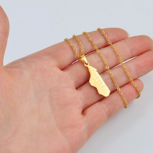 Anniyo Madagascar Map Pendant Necklace - Trendy Africa Jewelry