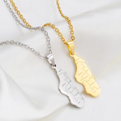 Anniyo Madagascar Map Pendant Necklace - Trendy Africa Jewelry