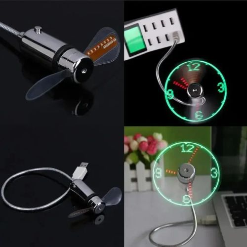 MOONBIFFY USB Fan with Time Display - Compact & Noiseless Cooling Gadget