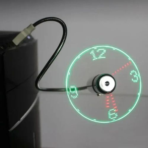 MOONBIFFY USB Fan with Time Display - Compact & Noiseless Cooling Gadget