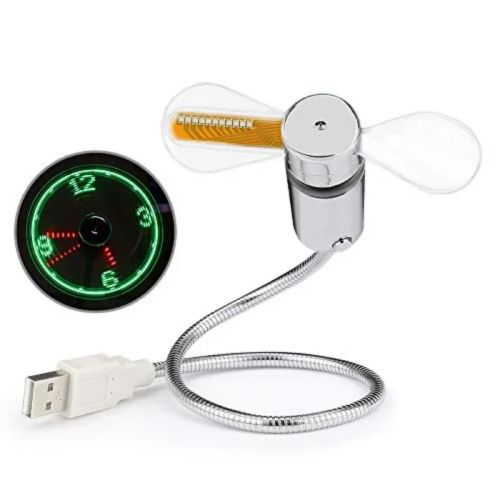 MOONBIFFY USB Fan with Time Display - Compact & Noiseless Cooling Gadget