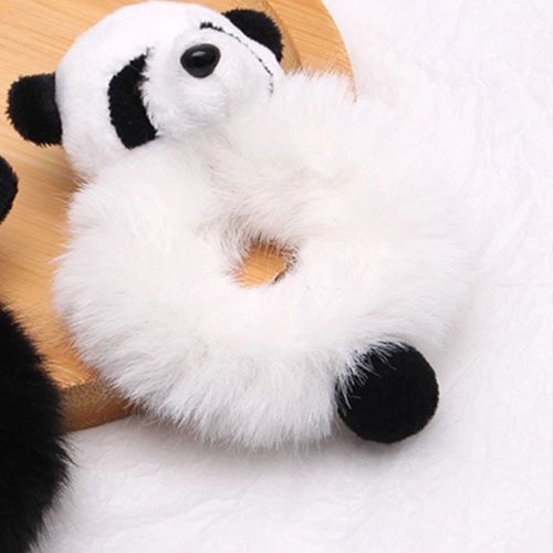Plush Panda Hair Scrunchie - Soft & Stylish Hair Accessory