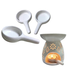 Ceramic Candle Holder - Stylish Home Decor & Diffuser - 8x3.5cm - white