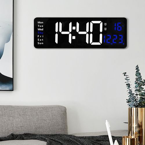 Digital Wall Clock LED Display with Remote Control & Dual Alarms