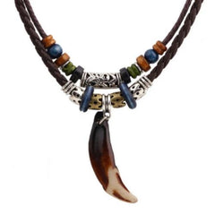 Trendy Adjustable Leather Pendant Necklace - Stylish Fashion Accessory