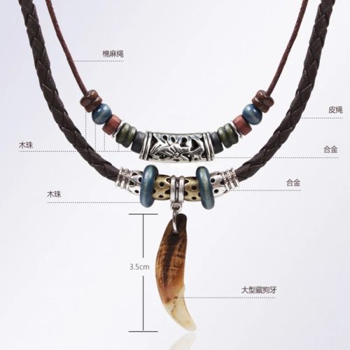 Trendy Adjustable Leather Pendant Necklace - Stylish Fashion Accessory