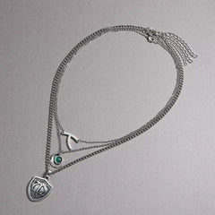 Harong Layered Legacies Necklace Set - Stylish Cosplay Gift - Silver Plated