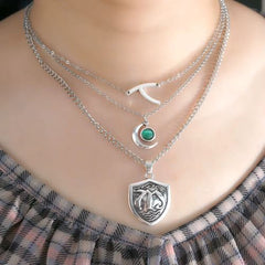 Harong Layered Legacies Necklace Set - Stylish Cosplay Gift - Silver Plated