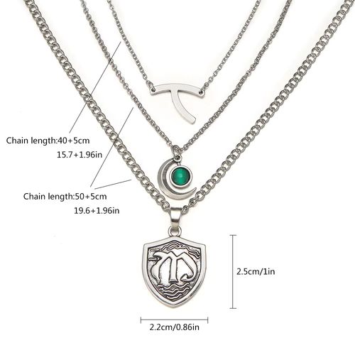 Harong Layered Legacies Necklace Set - Stylish Cosplay Gift - Silver Plated