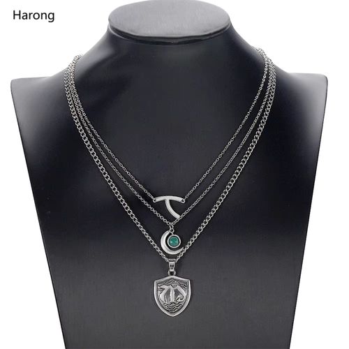 Harong Layered Legacies Necklace Set - Stylish Cosplay Gift - Silver Plated