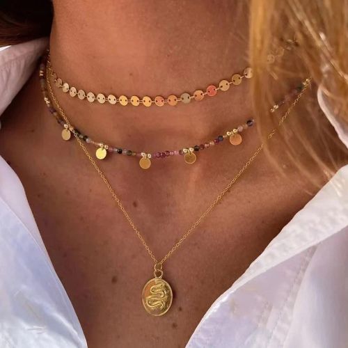 YWZIXLN Classic Round Crystal Pendant Necklace - Elegant Accessory