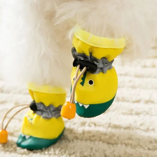 Cute Waterproof Adjustable Dog Booties - Comfortable Plush Protection