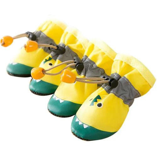 Cute Waterproof Adjustable Dog Booties - Comfortable Plush Protection